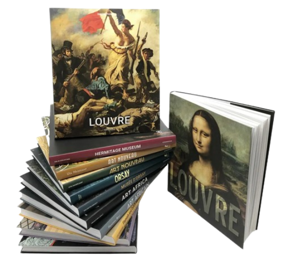 A stack of high-quality finished books showing different binding styles