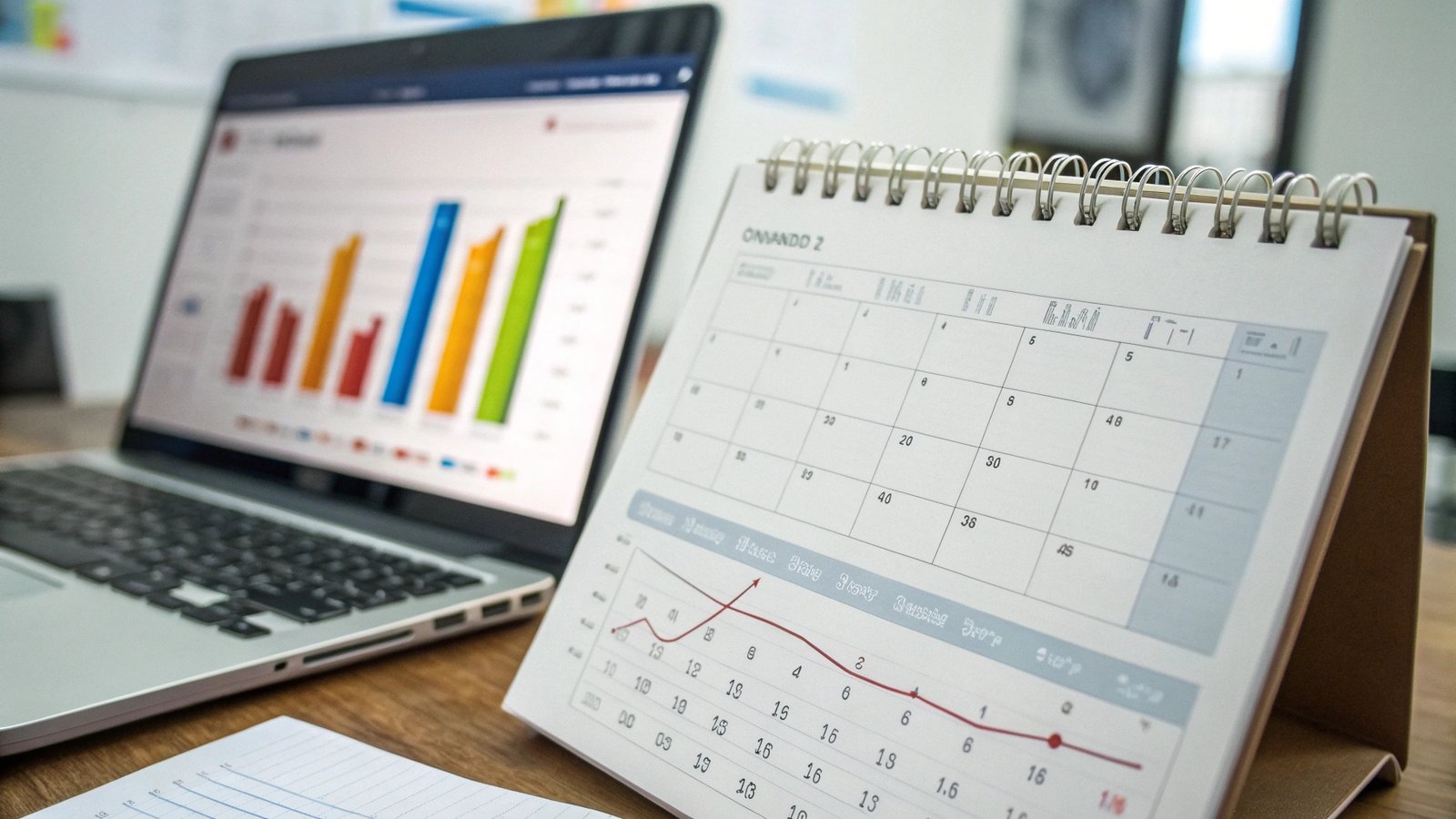 A chart showing rising costs and a calendar with extended dates