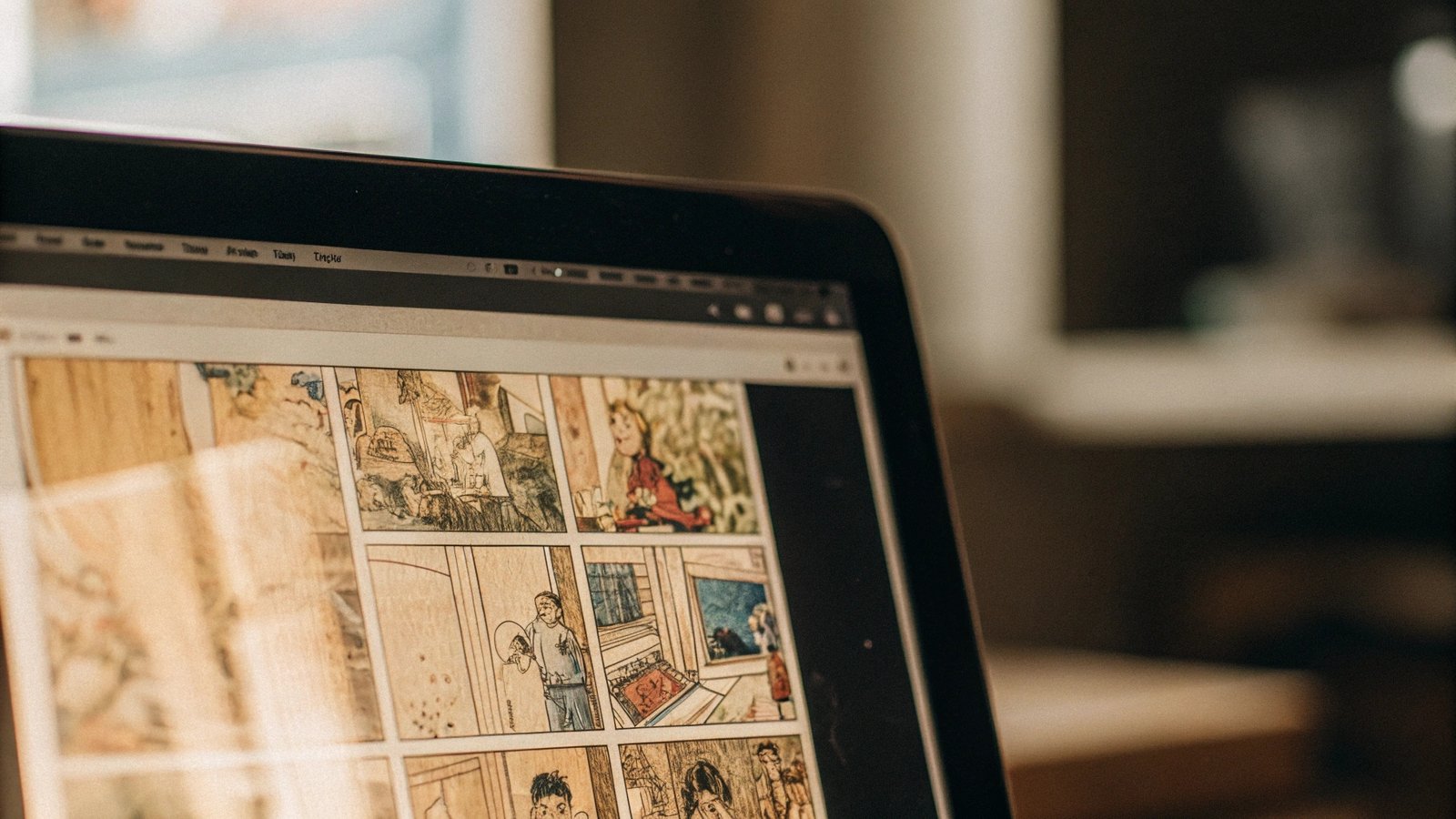 A computer screen showing a comic book page being exported as a PDF file