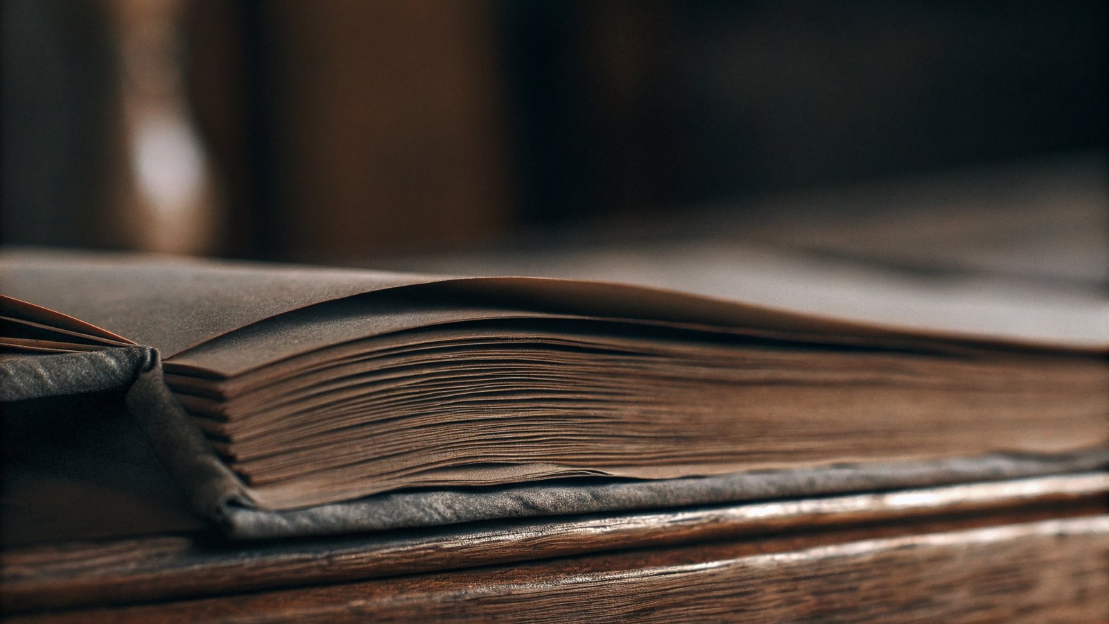 A close-up view of a cracked paper fold