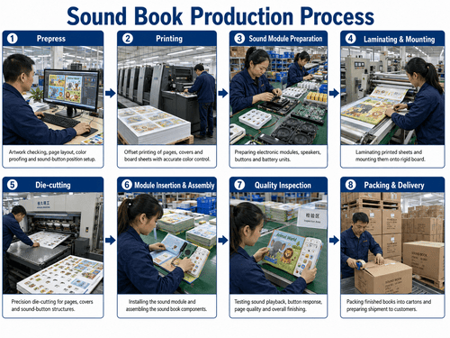Novelty book printing for sound books bath books EVA books die cutting assembly and quality control